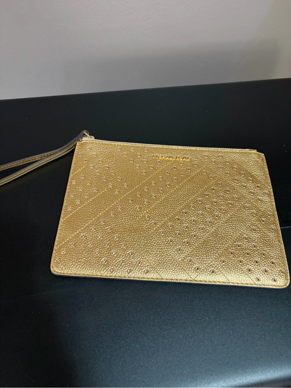 Michael Kors Metallic Gold Wristlet Clutch